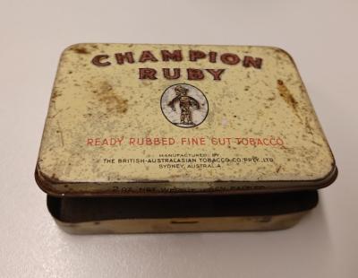 Tobacco Tin - "Champion Ruby"
