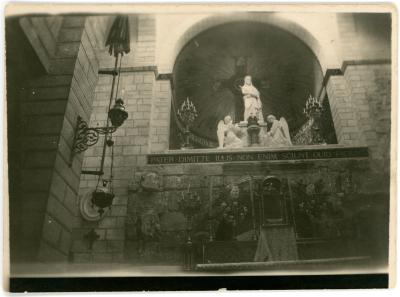 First World War Black and White Photographic Postcard of the interior of the Basilica of the Ecce Homo Jerusalem 