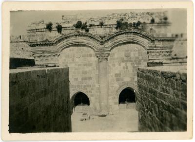 First World War Black and White Photographic Postcard of The Golden Gate Jerusalem