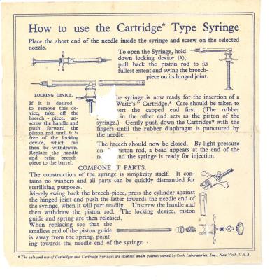 INSTRUCTIONS, DENTAL SYRINGE