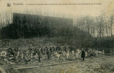 Postcard showing the 'Cemetery of the victims of the German occupation' in Brussels