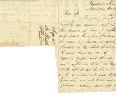 Letter from Geo. Shenton & Co re error