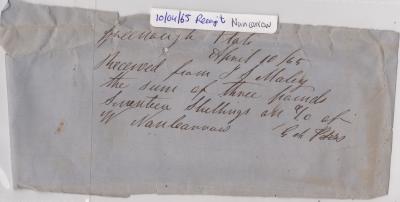 Receipt from J.S. Maley for W. Nancarrow