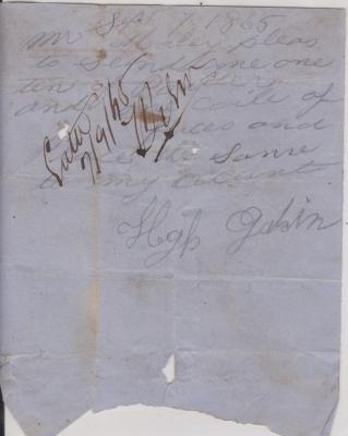Store order from Hugh Galvin