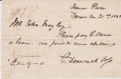Promissory note from C.D. Foss