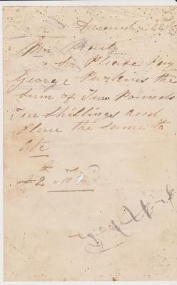 Promissory note for George Perkins from J. Williams