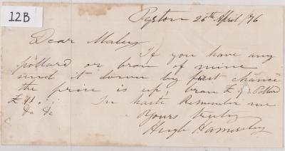 Request for bran & pollard from Hugh Hamersley