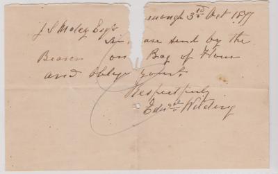 Order for flour from Edward Wilding