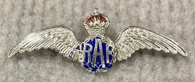Royal Air Force silver tone and enamel sweetheart brooch - 1