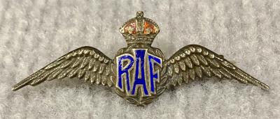 Royal Air Force sterling silver and enamel sweetheart brooch - 1