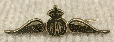 Royal Air Force handmade silver tone sweetheart brooch