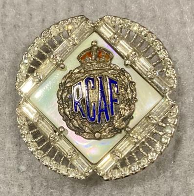 Royal Canadian Air Force diamonte, mother of pearl and enamel sweetheart brooch 