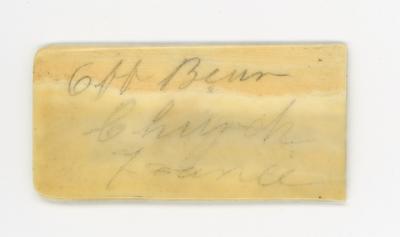 First World War Beurre Church Organ Ivory Key Souvenired by Pte. Edward Charles MOUCHEMORE, 6351