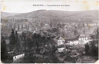 First World War Postcard ‘Bar-le Duc - Vue generale prise de la Prison’ sent from Pte. Edward Charles MOUCHEMORE, 6351