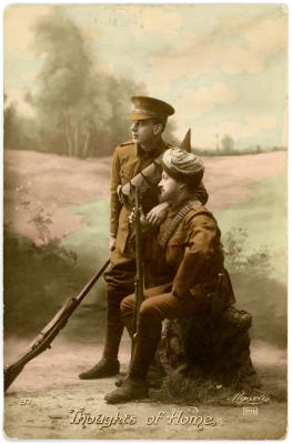 First World War Postcard ‘Thoughts of Home’ sent from Pte. Edward Charles MOUCHEMORE, 6351