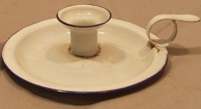 HOLDER, CANDLE - WHITE ENAMEL