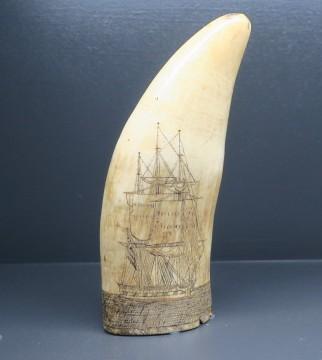 SCRIMSHAW (2 WHALING SHIPS)