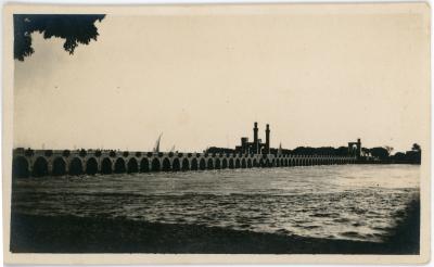 First World War Photograph of the Delta Barrage Bridge Across the Nile River