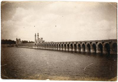 First World War Photograph of the Delta Barrage Bridge Across the Nile River