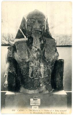 First World War Postcard of the ‘Statue of a King in Cairo Museum’, Cairo