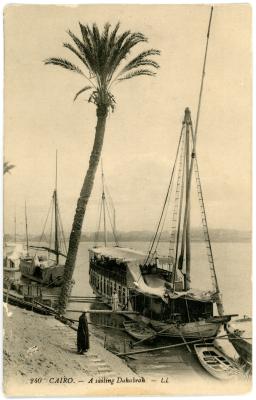 First World War Postcard of a ‘Sailing Dahabeah’, Cairo