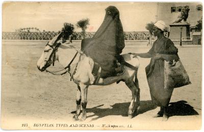 First World War Postcard of ‘Egyptian Types and Scenes - Walk Upon Ass’, Egypt