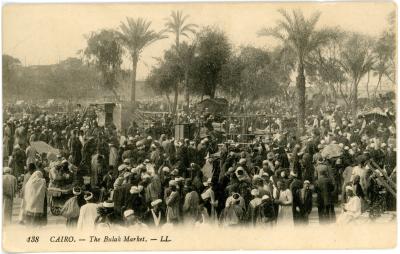 First World War Postcard of ‘The Boulaq Market’, Egypt 
