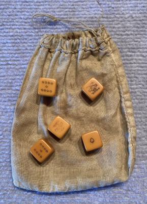 WWI era poker dice set attributed to A.I.F. serviceman, Reginald Alexander Cormack