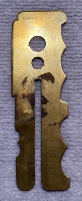 WWI-WWII era brass button stick - type 2