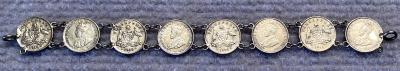 WWI era trench art coin bracelet