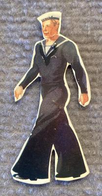 Toc H Hostels Overseas Fund paper fundraising pin - Australian sailor