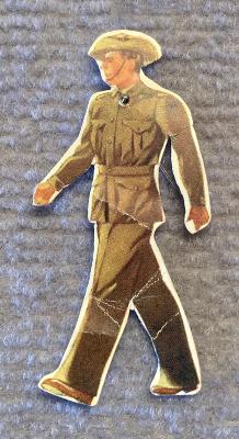 Toc H Hostels Overseas Fund paper fundraising pin - Australian soldier