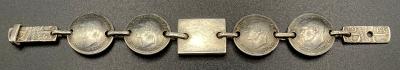 WWII era trench art coin bracelet for child dated 1943