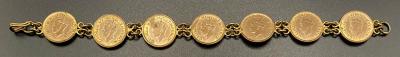 WWII era trench art bracelet made from Indian 1/2 Anna coins