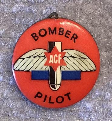 WWII era fundraising badge/button - 'Penny-a-plane' - Bomber Pilot