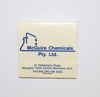 Matchbook, square, McGuire Chemicals Pty Ltd