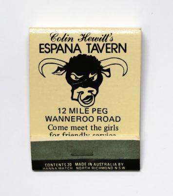 Matchbook, rectangle, Colin Hewitt's Espana Tavern