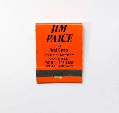 Matchbook, rectangle, orange, Jim Paice for Real Estate