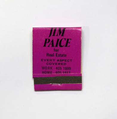 Matchbook, rectangle, purple, Jim Paice for Real Estate