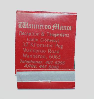 Matchbook, rectangle, Wanneroo Manor