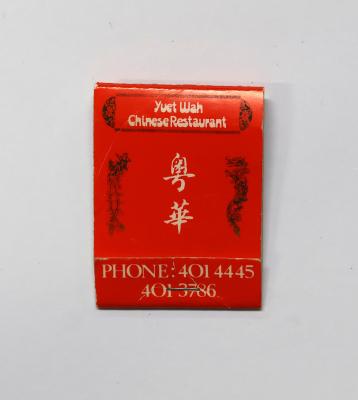 Matchbook, rectangle, Yuet Wah Chinese Restaurant