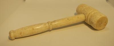 SCRIMSHAW whale bone mallet