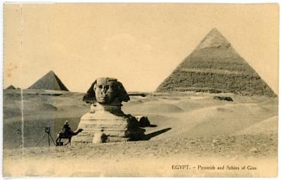 First World War Postcard of The Pyramids and Sphinx of Giza, Egypt