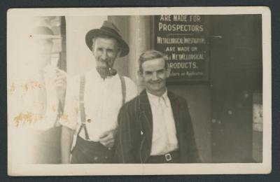 Black and White Photographic Postcard of Charles William FIEDLER with brother Harold
