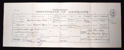 Certificate of Marriage of Charles William FIEDLER to Ann Elizabeth TOPPING
