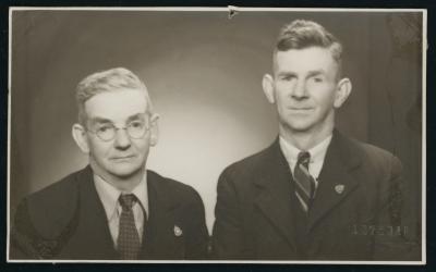 Black and White Photograph of brothers Charles and Harold FIEDLER