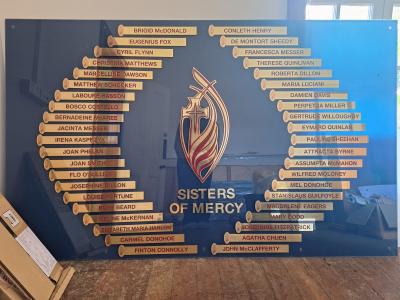 Extra large blue and gold plaque 