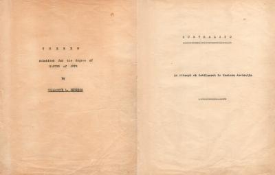 Elizabeth Burgess - Master Of Arts Thesis