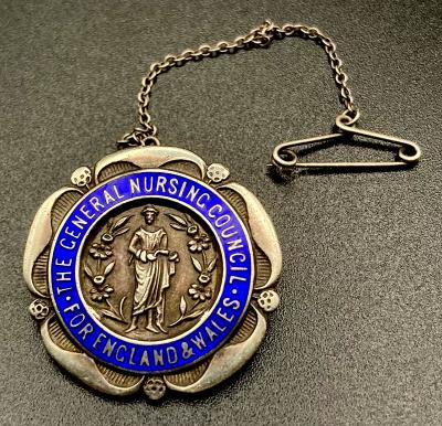 The General Nursing Council for England and Wales badge presented to M.B. Lethem 1922