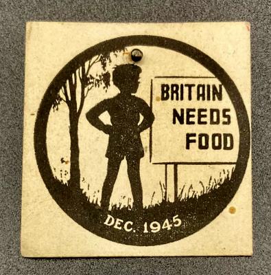 Food for Britain paper fundraising pin
